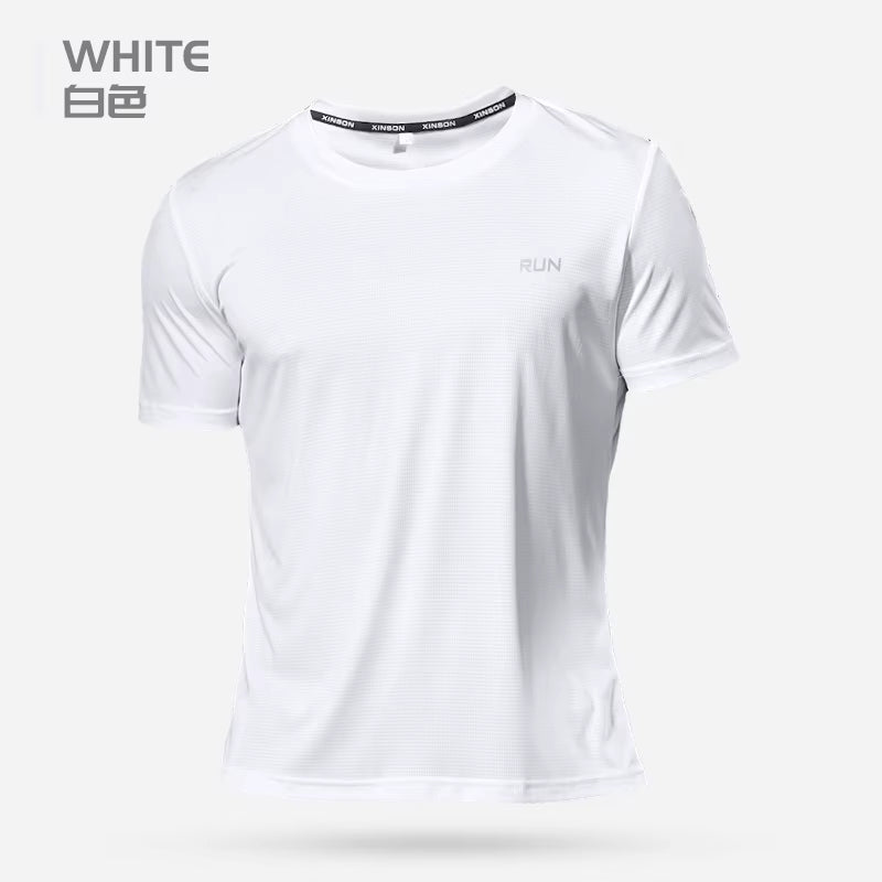 2024 Polyester Gym Shirt Sport T Shirt Men Short Sleeve Running Shirt Men Workout Training Tees Fitness Top Sport T-Shirt