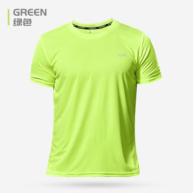 2024 Polyester Gym Shirt Sport T Shirt Men Short Sleeve Running Shirt Men Workout Training Tees Fitness Top Sport T-Shirt