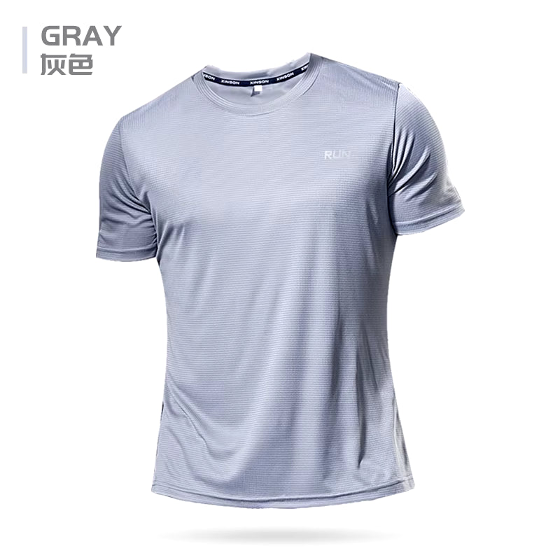 2024 Polyester Gym Shirt Sport T Shirt Men Short Sleeve Running Shirt Men Workout Training Tees Fitness Top Sport T-Shirt