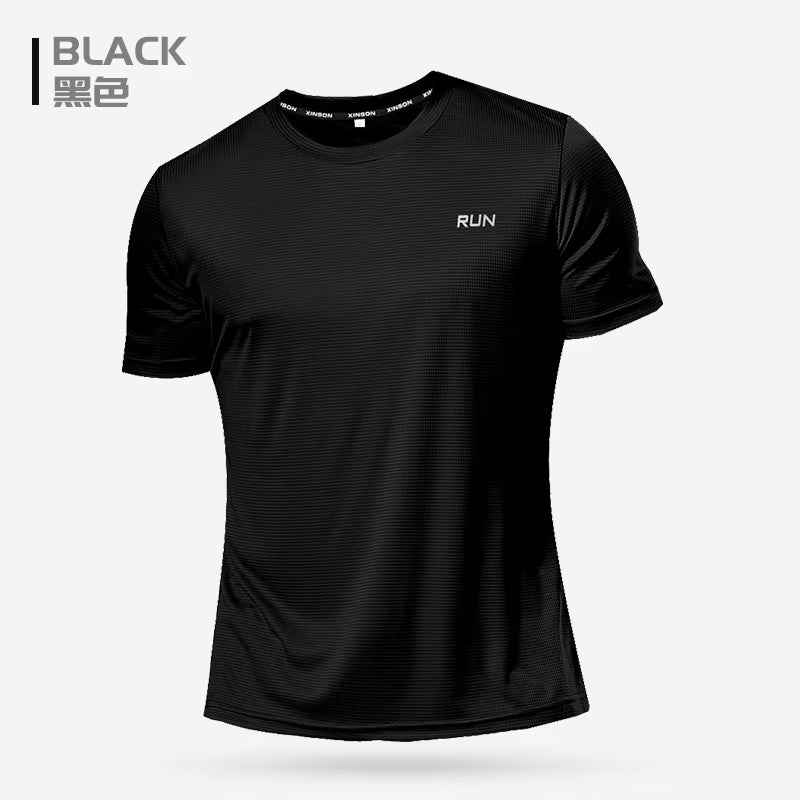 2024 Polyester Gym Shirt Sport T Shirt Men Short Sleeve Running Shirt Men Workout Training Tees Fitness Top Sport T-Shirt